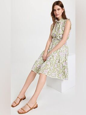 Roller Rabbit Daphne Naoki Pastel Floral Cotton Blend Dress Size M